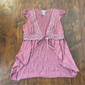 Vintage 90s y2k vol 1 pink ribbon wrap top.